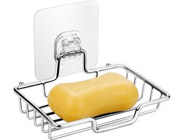 Zeeprekje - Zeephouder - Metaal - RVS - Douche / Badkamer rekje - Zeepbakje zonder Boren – Zeephouder hangend – Zeepschaaltje Wandmontage