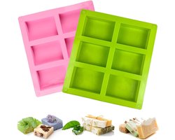 Zeepvormen voor DIY - set van 2 - siliconen - roze
