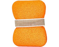 Zeepzak met Afschuur - Zeepbakje Reizen - Douche Badkamer - Peeling Sponsstructuur - 12 x 9 cm - Geel
