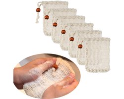 Zeepzakje - ZeepzakjeShampoobar zakje - Soap Bar zakje - Shampoo bar zakje - Zeepbar zakje - Zeepbar Zakje - Zeephouder - Scrub Handschoen - Badkamer Accessoires - Voor Handzeep, Scrub, Schuim, Zeep - 6 stuks