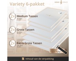Zeer Sterke Ruimtebesparende Vacuum Opbergzakken - 6 Pakken (2XL+2L+2M) - Luchtdicht & Herbruikbaar - Genoeg Ruimte Voor Kleding Handdoeken Beddengoed Dekbedden Laundary Net