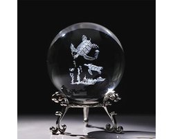 Zeeschildpad 3D Laser Geëtst Kristalglas Beeldje - Glazen Bol Art Sculptuur voor Woondecoratie en Cadeau