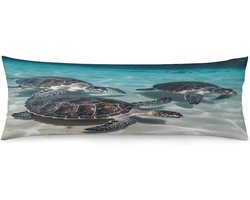 Zeeschildpad Kussensloop - Lange Kussenhoes - Ontspannen - Verborgen Metalen Rits - 40 x 134 cm - Stijl