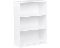 ZEHNA - Boekenkast 3 planken - Wit - 80 x 40 cm - Vezelplaat