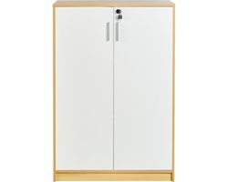 ZEHNA - Kantoorkast - Lichtbruin/Wit - 117 cm - Vezelplaat