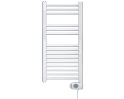 Zehnder Aura E elektrische handdoekradiator 90.6x50cm 500watt 230 volt | 50 Hz Staal Wit glans
