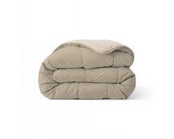 Zelesta Comfort Duo Dekbed zonder overtrek - Wasbaar Hoesloos dekbed - Met vaste overtrek - 2 in 1 - Taupe & Champagne - 140x200cm