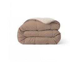 Zelesta Comfort Duo Dekbed zonder overtrek - Wasbaar Hoesloos dekbed - Met vaste overtrek - 2 in 1 - Terra & Zand - 160x220cm