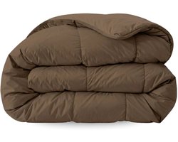 Zelesta Comfort Uni Dekbed zonder overtrek - Wasbaar Hoesloos dekbed - Met vaste overtrek - 2 in 1 - Mokka - 140x200cm