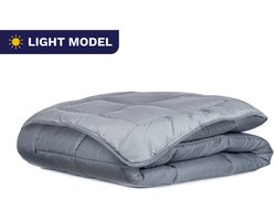 Zelesta Easybed Light Donkergrijs & Zilvergrijs 140x200cm - Dekbed zonder overtrek - 30 dagen proefslapen - Wasbaar hoesloos dekbed - Bedrukt dekbed - Zomerdekbed