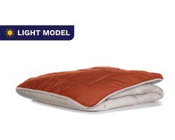 Zelesta Easybed Light Lichtgrijs & Gember 140x200cm - Dekbed zonder overtrek - 30 dagen proefslapen - Wasbaar hoesloos dekbed - Bedrukt dekbed - Zomerdekbed