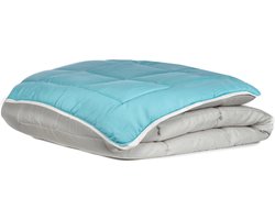 Zelesta Easybed Light Lichtgrijs & Zeegroen 140x200cm - Dekbed zonder overtrek - 30 dagen proefslapen - Wasbaar hoesloos dekbed - Bedrukt dekbed - Zomerdekbed