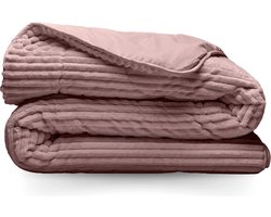 Zelesta Groovebed Dusky Pink 140x200 - Geribbeld Teddy Dekbedovertrek - 30 dagen proefslapen - Fluffy Dekbedovertrek - Wasbaar dekbed - Dekbed zonder overtrek