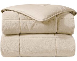 Zelesta® Teddybed Creme 200x200 - Teddy Dekbedovertrek - 30 dagen proefslapen - Fluffy Dekbedovertrek - Wasbaar dekbed - Dekbed zonder overtrek