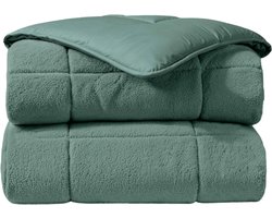 Zelesta® Teddybed Groen 140x200 - Teddy Dekbedovertrek - 30 dagen proefslapen - Fluffy Dekbedovertrek - Wasbaar dekbed - Dekbed zonder overtrek