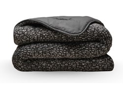 Zelesta® Teddybed Panter Anthracite 140x200 - Teddy Dekbedovertrek - 30 dagen proefslapen - Fluffy Dekbedovertrek - Wasbaar dekbed - Dekbed zonder overtrek