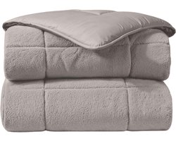 Zelesta Teddybed Taupe 200x200 - Teddy Dekbedovertrek - Fluffy Dekbedovertrek - Wasbaar dekbed - Dekbed zonder overtrek