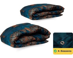 Zelesta Wonderbed 4 Seizoenen Royal Flowers - 140x200cm - Dekbed voor het hele jaar - 30 dagen proefslapen - Bedrukt dekbed - Wasbaar dekbed zonder overtrek - Tweedelig met Drukknopen