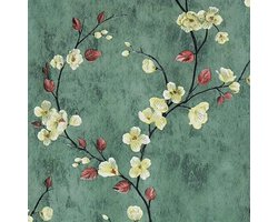 Zelfklevend behang bloemen - decoratief - 1 stuk - 44,5 x 1000 cm