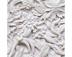 Zelfklevend behang bloemenpatroon 44,5 cm x 9 m vintage wanddecoratie voor woonkamer en slaapkamer, grijs-wit 3D-effect folie voor meubels en kasten