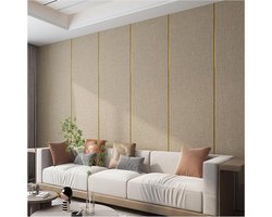 Zelfklevend Behang - Decoratieve Muurstickers - Interieur Decoratie - Vochtbestendig Linnen - 65x280 cm - Lichtbruin