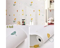 Zelfklevend Behang Dierpatroon- 6 Rollen 50x280cm -Linnen Structuur 3D Reliëf Wandbekleding - Waterdicht Afwasbaar Verwijderbaar - Zelfklevende Wandfolie Muurfolie Wanddecoratie - Peel and Stick Zonder Lijm - Woonkamer Slaapkamer Keuken Badkamer
