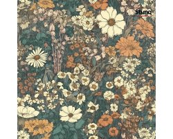 Zelfklevend behang met bloemenmotief, vintage stijl, groene tint, waterbestendig