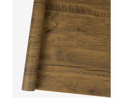Zelfklevend Behang - Meubel Vinyl - Meubels Opknappen - Vetbestendig Schoonmaken - 5 x 0.6 Meter - Houtlook Bruin