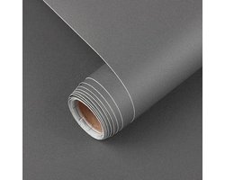 Zelfklevend Behang - Muurdecoratie - Matte Zelfklevende Meubelfolie - Zelfklevend Behang - 60 cm X 5 m - Grijze