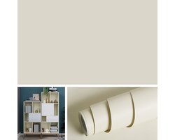 Zelfklevend Behang voor Slaapkamer en Kinderkamer - Beige Crème Wanddecoratie, Waterdicht en Wasbaar, Perfect voor Meubels en Woonkamers - 40CMx2M