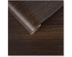 Zelfklevend Houtlook Behang Donkerbruin - Waterdichte Vinyl Folie voor Meubels en Muren
