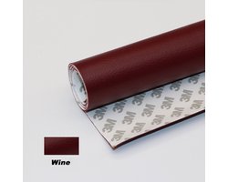 Zelfklevend Kunstleer - Bordeaux - Wijn rood - 20x30cm - 3M Sticker - Reparatiedoek - Reparatie - Snel & Eenvoudig - Slijtvast - Leer reparatie - leersticker - Sticker - meubelreparatie