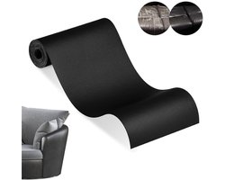 Zelfklevend Leer Reparatie Set - 137 x 50cm - Zelfklevend Kunstleer - Meubel Reparatie Set - Reparatiedoek - Slijtvast - Kunstleer Decoratiefolie - Meubelfolie Waterdicht - Leather Repair - Leder Patch - voor Meubels, Banken, Autostoelen - Zwart