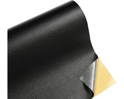 Zelfklevend leer reparatie set - 50*137cm - leren bank - leather repair - leder patch - zelfklevende sticker - PU Leer - Reparatieset - Multifunctioneel - Reparatie Bank - Zwart