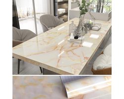 Zelfklevend Marmer Effect Vinyl Behang - Geel - 40 cm x 600 cm