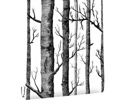 Zelfklevend PVC Vinyl Behang Wit Berken Houtstructuur Decoratief