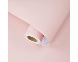 Zelfklevend roze behang voor slaapkamer, woonkamer en keuken - vinyl wrap voor meubels, kasten - kleverige achterkant plastic stok op behang 40 cm x 200 cm