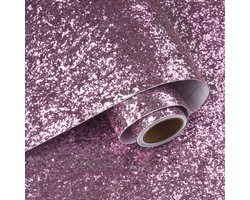 Zelfklevend Roze Glitter Behang voor Creatieve Decoratie - 40 cm x 200 cm