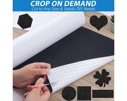 Zelfklevend viltrol 40 x 220 cm zwart - Multifunctionele lijm voor box liner, bekermat, fotolijst - 1 mm dik - Zelfklevend en kleverig