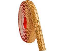 Zelfklevende 3D-behangrand voor wand- en plafonddecoratie - Gouden Lijstlijm voor Spiegel- en Tegelranden - TV-Achtergrondmuur - Opplakken en Verwijderen - 3,6 cm x 5 m - Decoratieve Sierlijst met Kleverige Randen