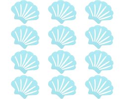 Zelfklevende Antislip Stickers - 12 stuks - Antislipstickers - Peva - Zelfklevende badstickers - Antislipmatten voor bad en douche - Voor badkamer - Veilige bescherming en eenvoudig aan te brengen - Waterdicht - 9.5*7.4cm - Blauw