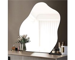Zelfklevende Asymmetrische Badkamerspiegel - Wavy Mirror Wanddecoratie