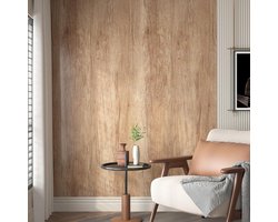 Zelfklevende behangfilm met houtlook in licht vintage design - 60cm x 5m, waterdicht en dik, ideaal voor meubels, keukenkasten en wanden in slaapkamer en hal