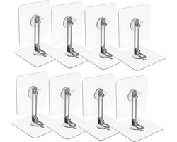 Zelfklevende beugel - 8 stuks - Meubilair muurankers - Acryl - Zelfklevende meubel- en wandankers - Voor het Bevestigen van Boekenkastkastkast Dressoir - Preventie van Vallend Meubilair Geen Boor - Transparant