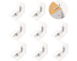 Zelfklevende beugel - Meubilair muurankers - Zelfklevende Anti-Tip Veiligheidsmetalen Beugel - voor het Bevestigen van Boekenkastkastkast Dressoir - Preventie van Vallend Meubilair Geen Boor - Bescherm Baby&Huisdier (8 Pack )