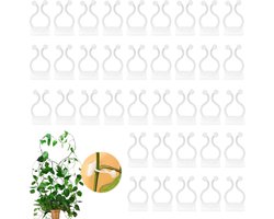 Zelfklevende bevestigingsklemmen plantenclips klimplantenclips wandbevestiging voor planten beveiliging plantenhaken voor klimplanten wit 100 stuks