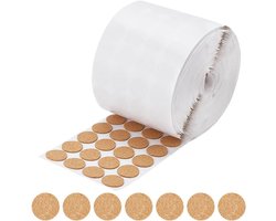 Zelfklevende cirkel kurk stickers, set van 1400 stuks, 25,5 x 1,6 mm - voor kasten, tafelbescherming, meubelkrassen