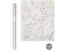 Zelfklevende Decoratiefolie - Meubelfolie - Marmer Grijs/Wit (45x200 cm)