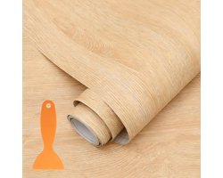 Zelfklevende Decoratieve Folie voor Meubels, Houtlook, 30 x 200 cm, Waterdicht, Geschikt voor Keuken, Werkblad en Muur, Ideaal voor Tafel en Keukenkast