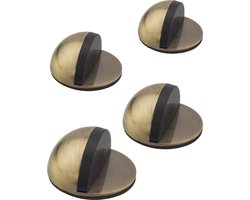 Zelfklevende deurstopper antiek messing - 4 stuks - diameter 4,5cm - hoogte 2,5cm